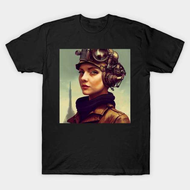 Diesel Punk Female Operator T-Shirt by The Multiverse is Female